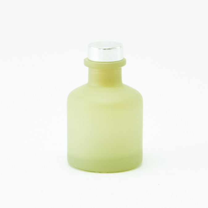 Zijdegroene parfumflesje met dop naar keuze (incl. 4 geurstokjes)