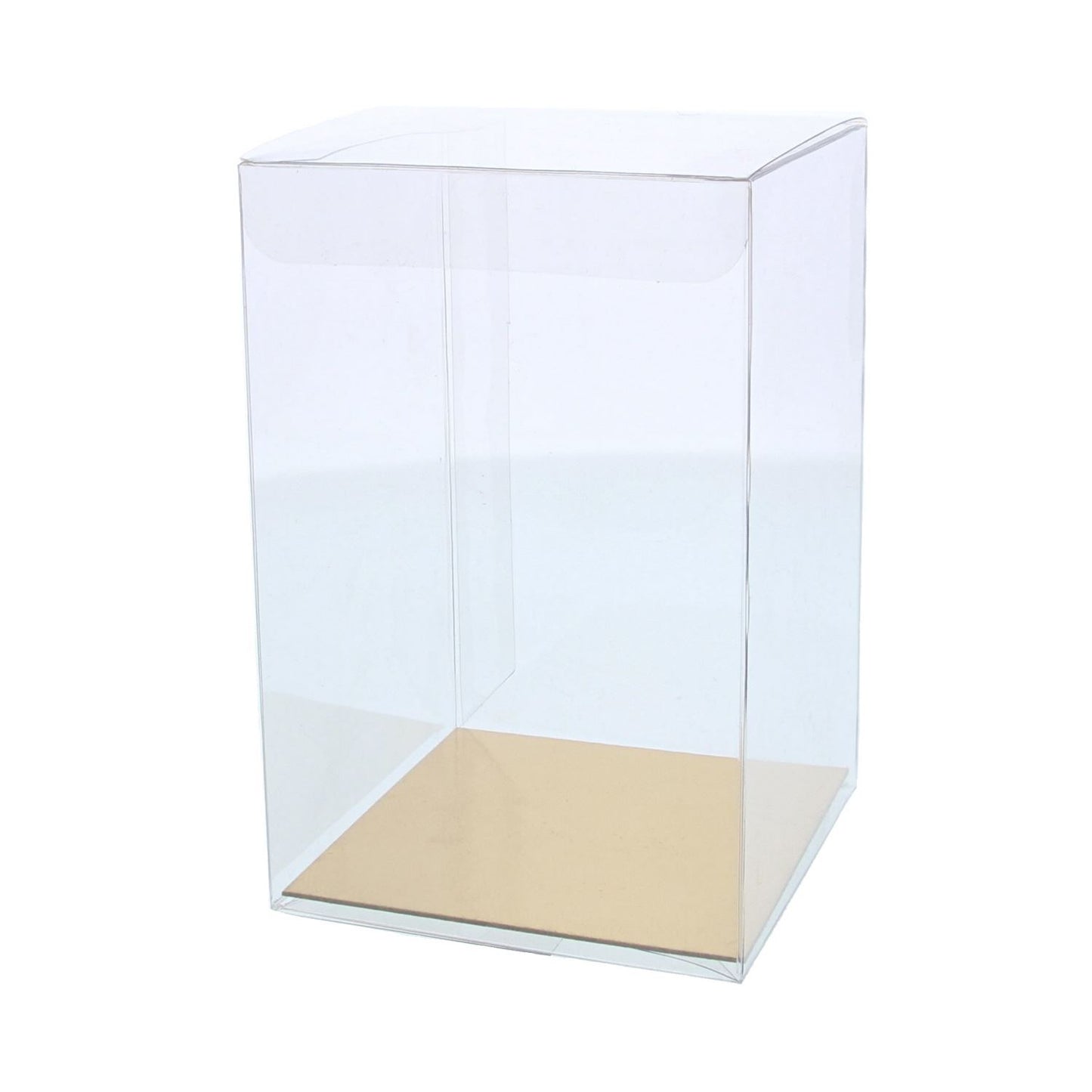 PVC hoge transparante doos met goudkarton