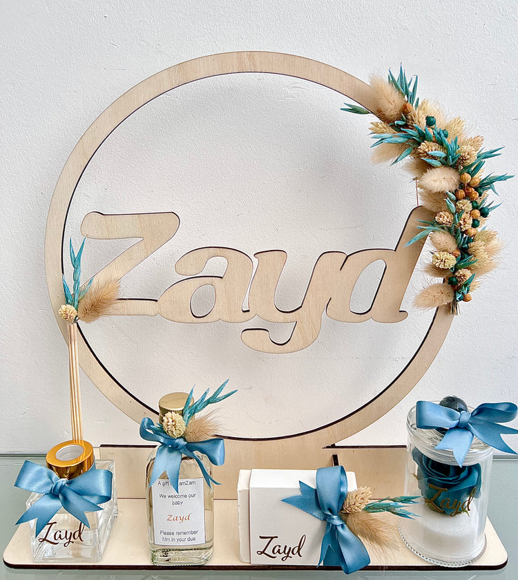 Houten Flowerhoop met naam