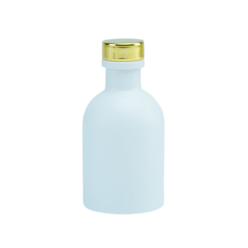 Witte geurflesje met dop naar keuze (incl. 4 geurstokjes)