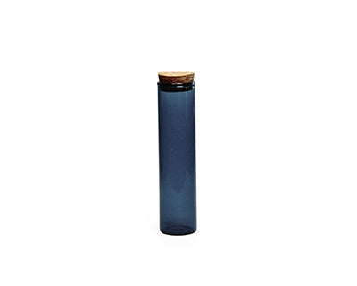 Glazen proefbuisje blauw