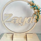 Houten Flowerhoop met naam