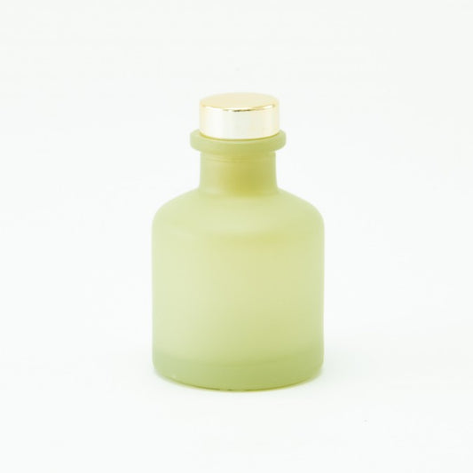 Zijdegroene parfumflesje met dop naar keuze (incl. 4 geurstokjes)