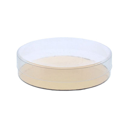 PVC ronde transparante doos met goudkarton