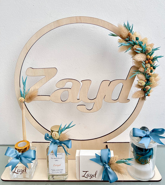 Houten Flowerhoop met naam