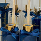 Marineblauw geurstokjeshouder met dop naar keuze (incl. 4 geurstokjes)