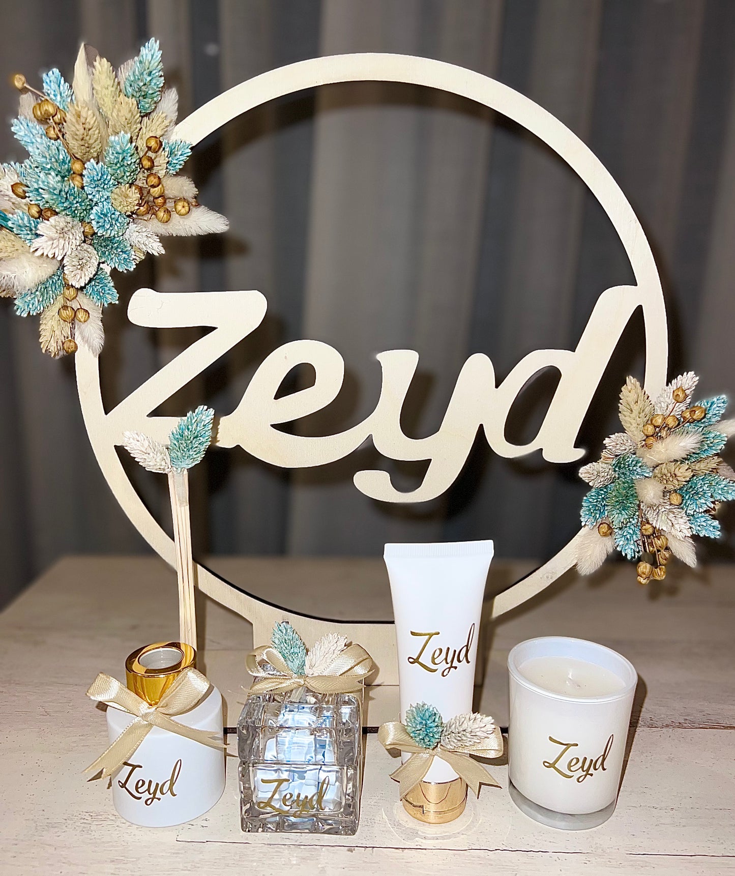 Houten Flowerhoop met naam